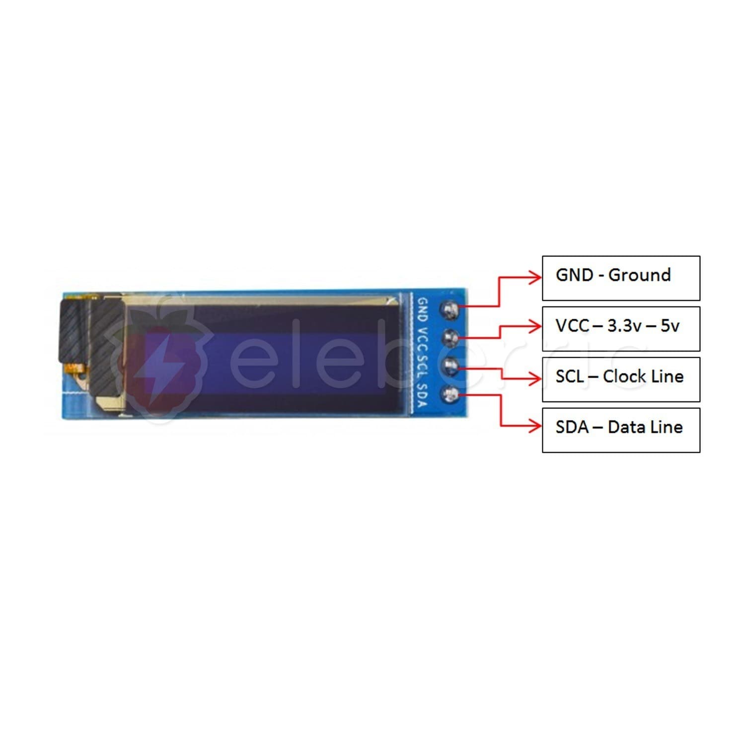 0.91 inch OLED Display White 128×32 I2C IIC 4 Pin - View 5