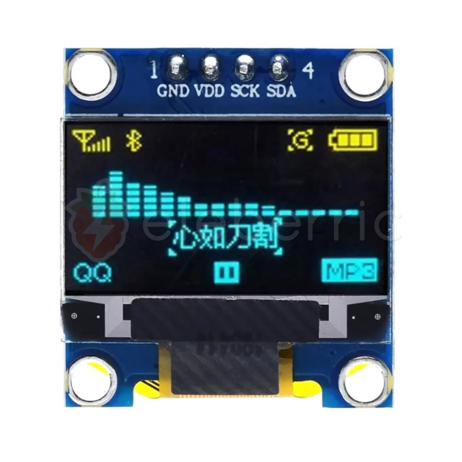 0.96 inch OLED Display Yellow Blue 128×64 I2C IIC 4 Pin