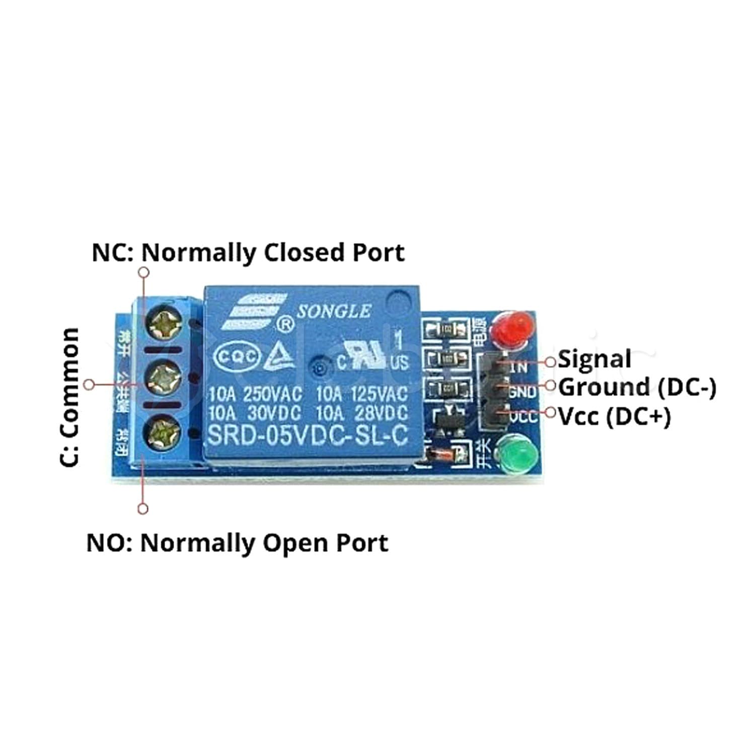1 Channel 5V Relay Module with LED Indicator - View 3