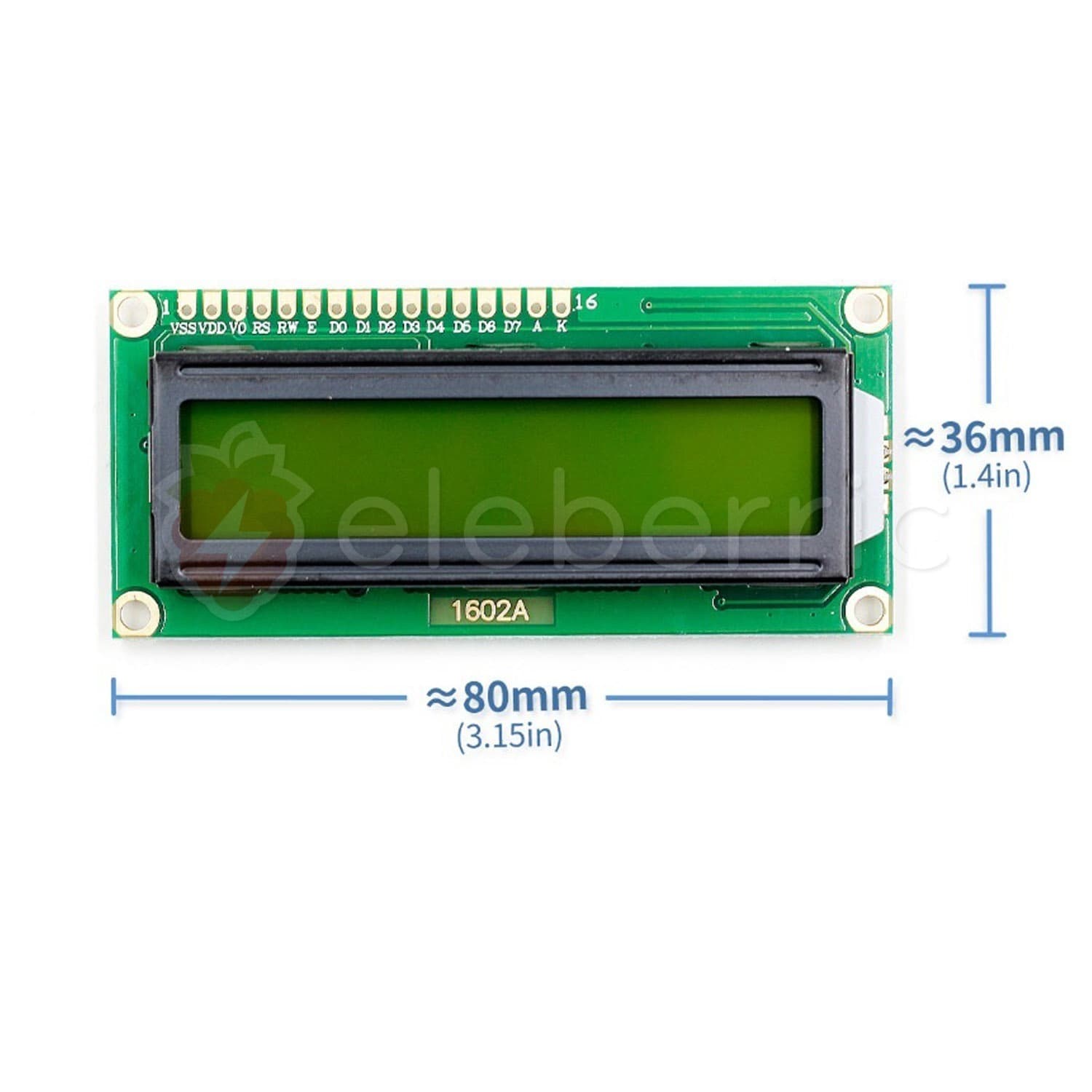 1602 LCD Display Yellow Backlight - View 5