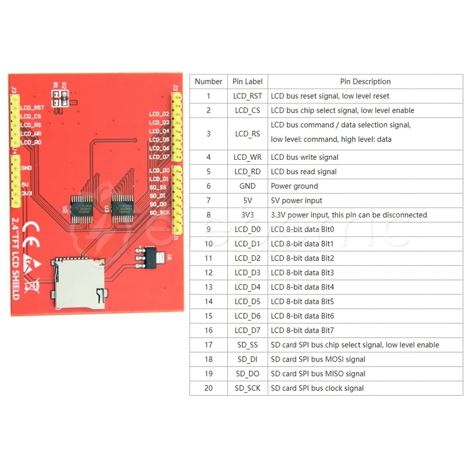 2.4 inch TFT LCD Touch Screen 240×320 Color Display Shield for Arduino - View 6