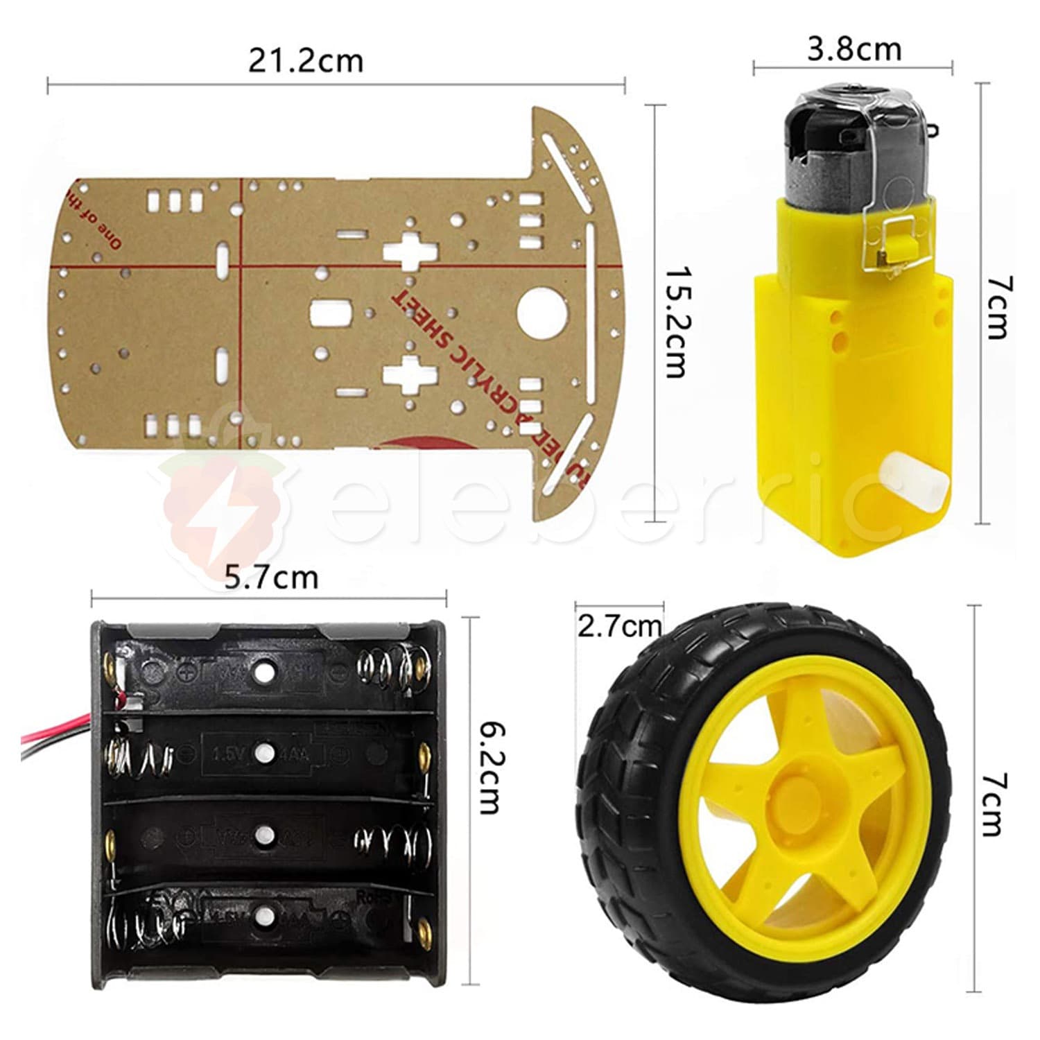 2WD Smart Robotic Car Acrylic Chassis Kit - View 4