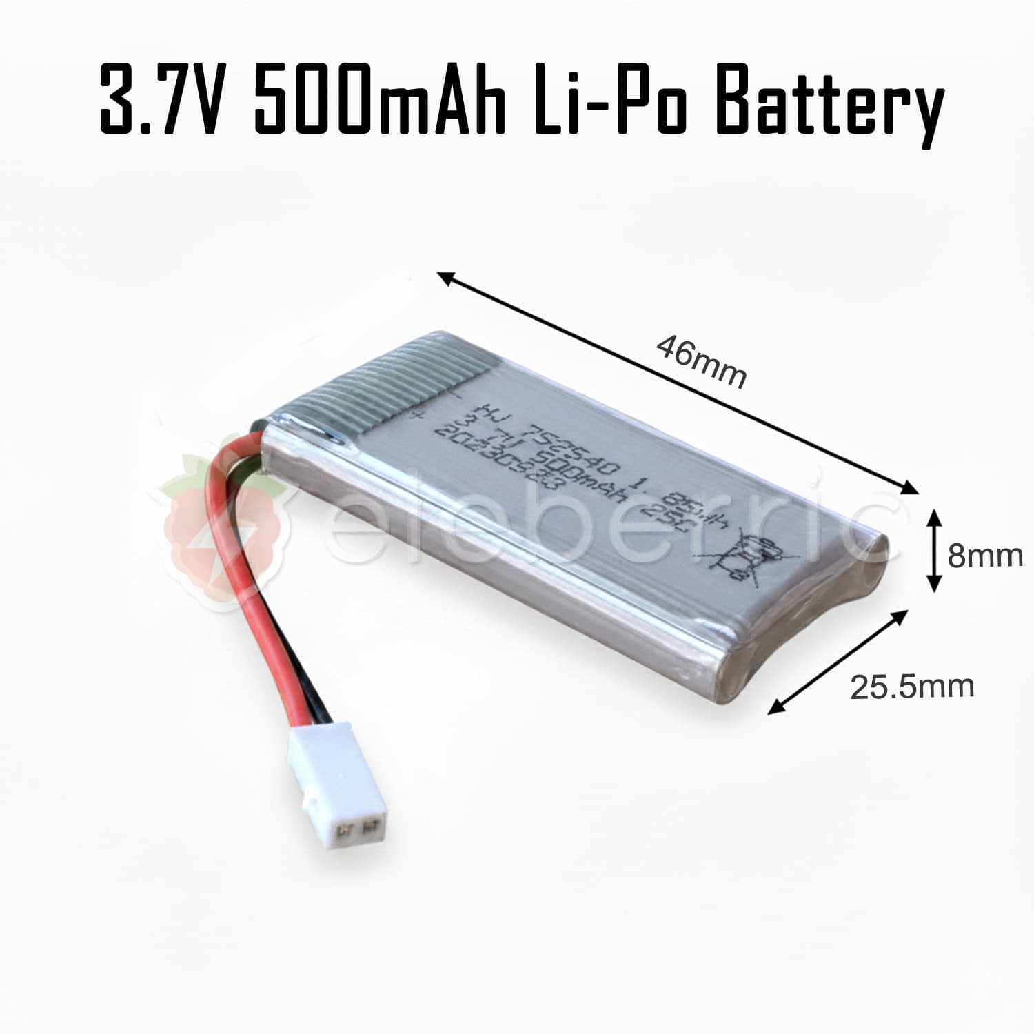 3.7V 500mAh 1S Li-Po Rechargeable Battery - View 4