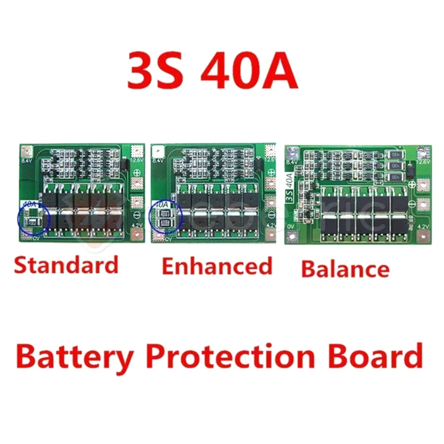 3S 40A Balanced Version 18650 Li-ion Battery Series 11.1V 12.6V BMS Charger Protection Module - View 4