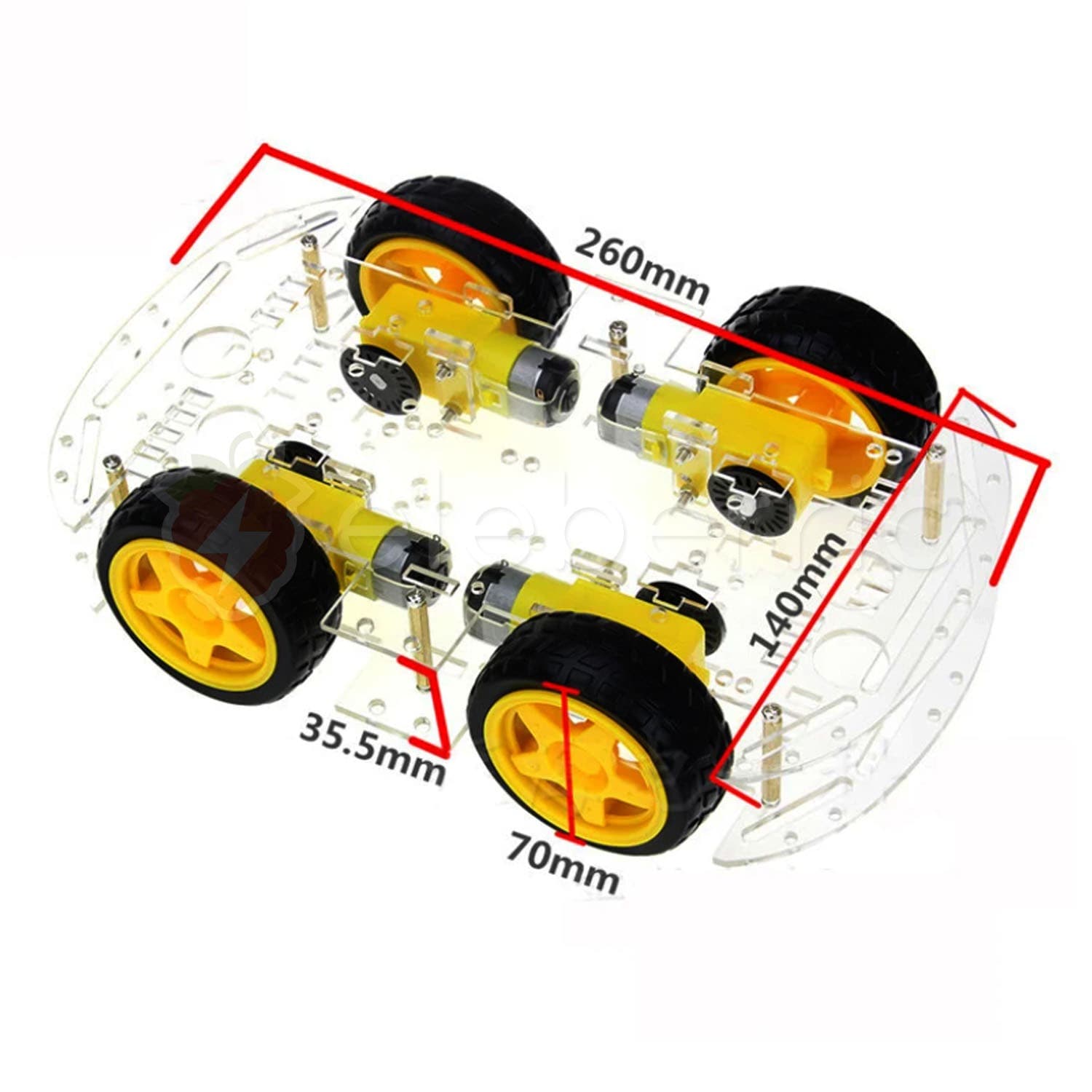 4WD Smart Robotic Car Acrylic Chassis Kit - View 5