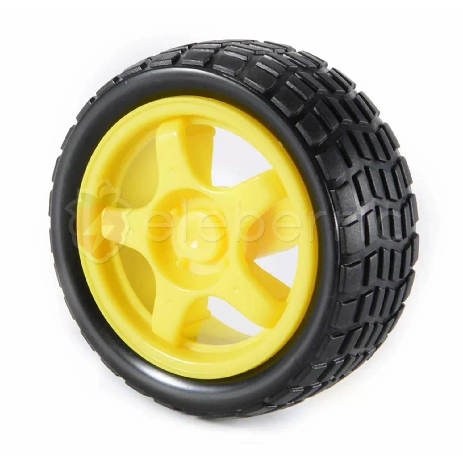 65mm Wheel for Arduino Robotic Car (Yellow) - View 2