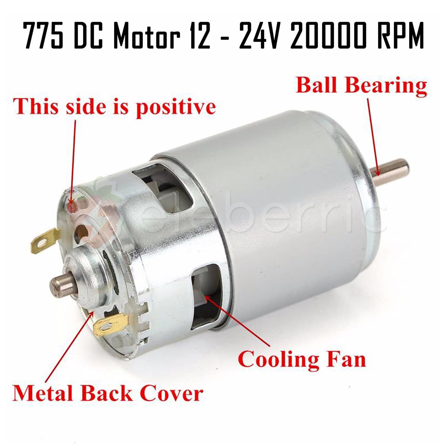 775 DC Motor 12V – 24V DC 20000 RPM - View 5
