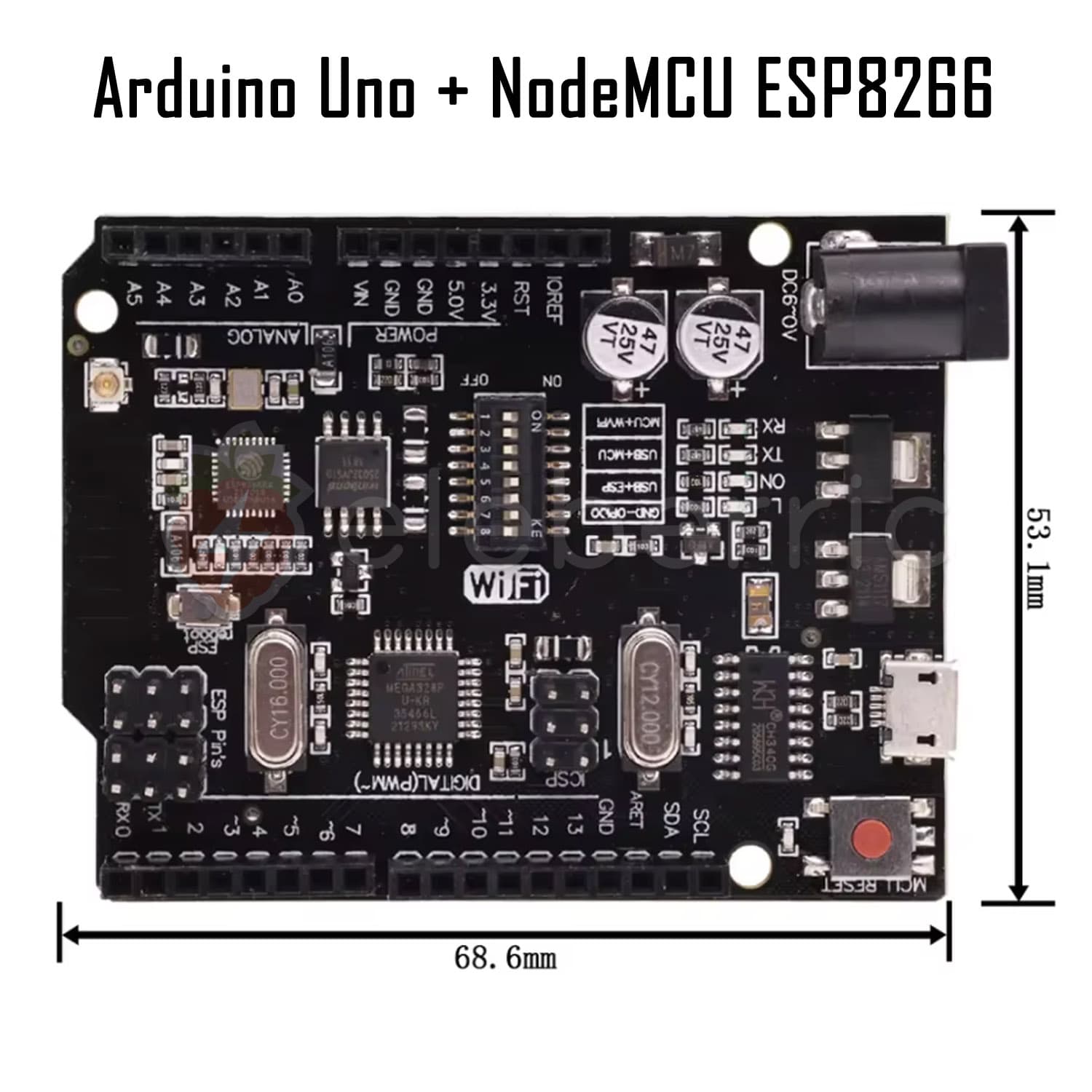 Arduino Uno WiFi ATMega328P NodeMCU ESP8266 Development Board - View 6