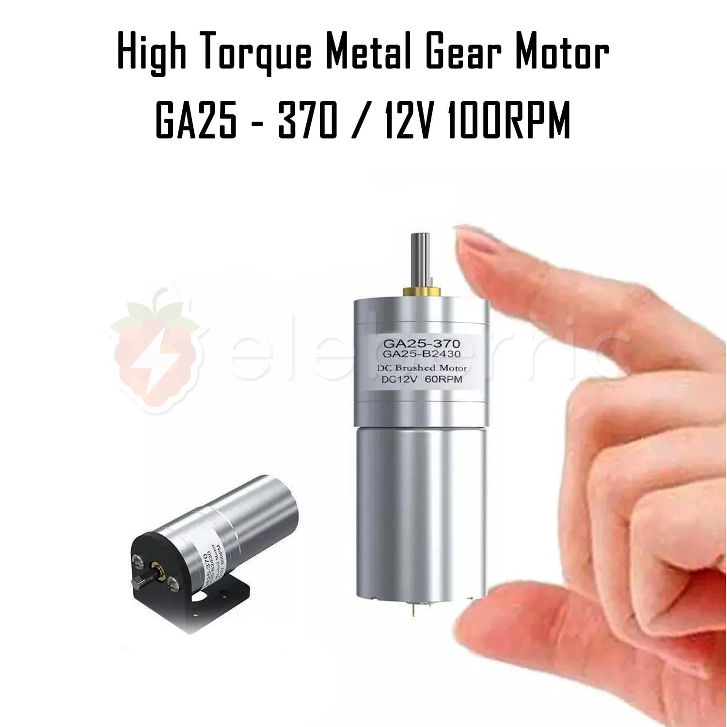 GA25-370 12V 100 RPM High Torque Metal Gear Motor - View 4