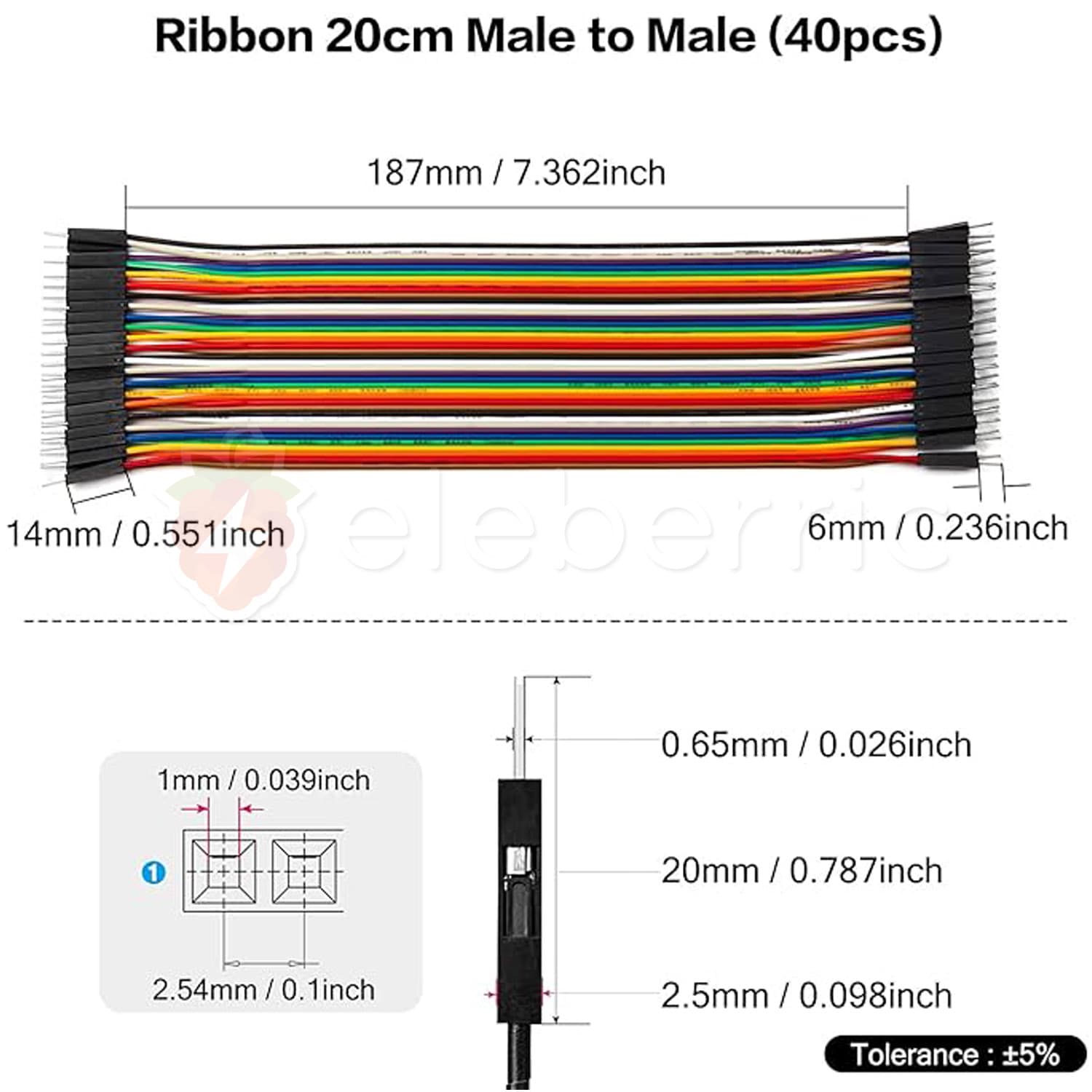 Jumper Wires 40pcs 20cm - View 5