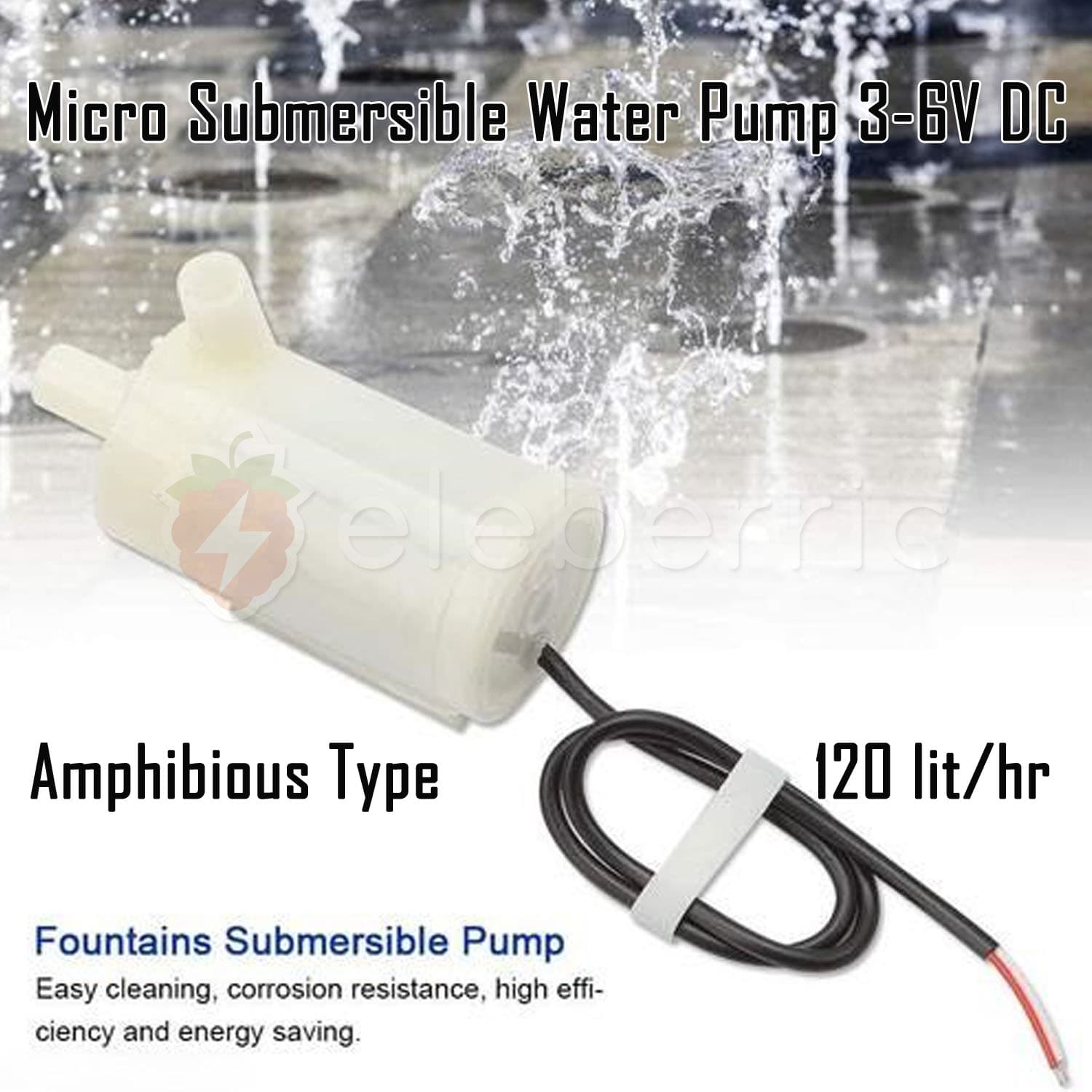 Micro Submersible Water Pump 3-6V DC Amphibious Type - View 3