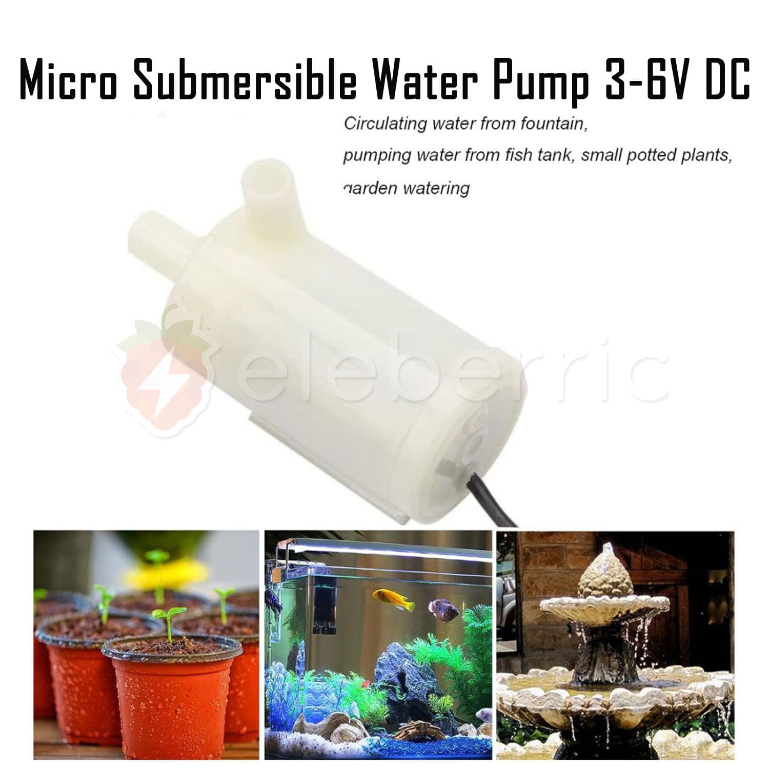 Micro Submersible Water Pump 3-6V DC Amphibious Type - View 6