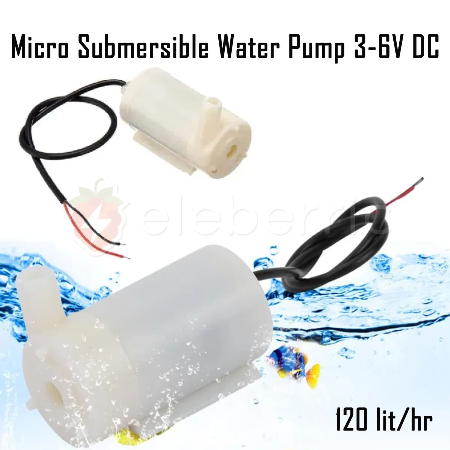 Micro Submersible Water Pump 3-6V DC Horizontal Type - View 7