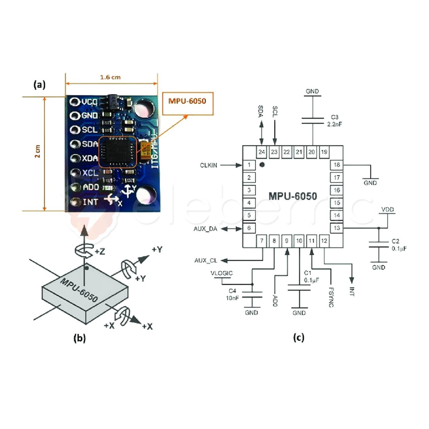 MPU6050 Accelerometer and Gyro 6DOF 3-Axis Sensor Module - View 7