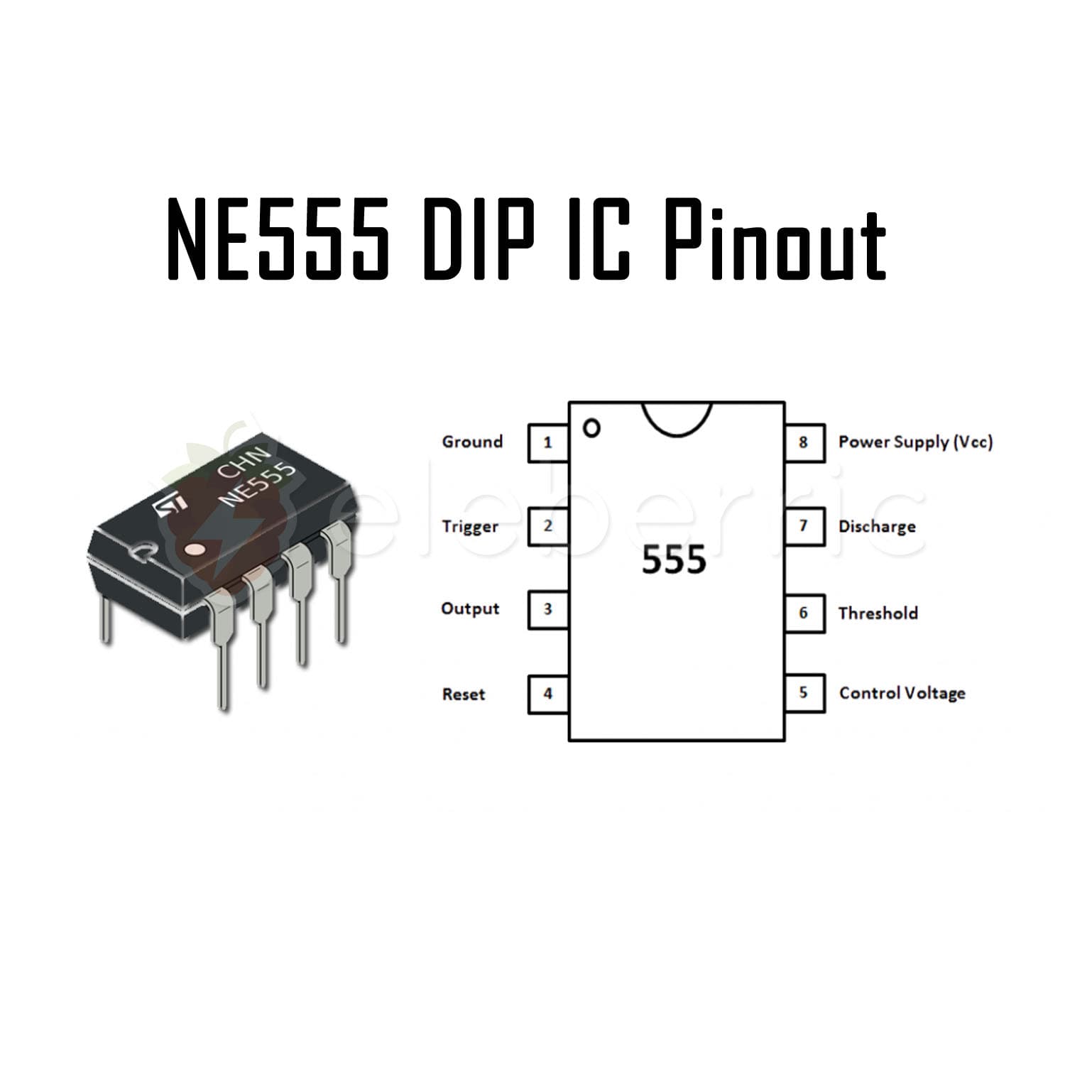 NE555 DIP IC Single Timer - View 3
