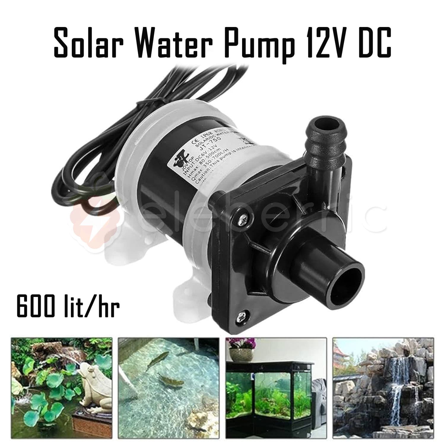 Solar Water Pump 12V DC Brushless Submersible 600L/H - View 6