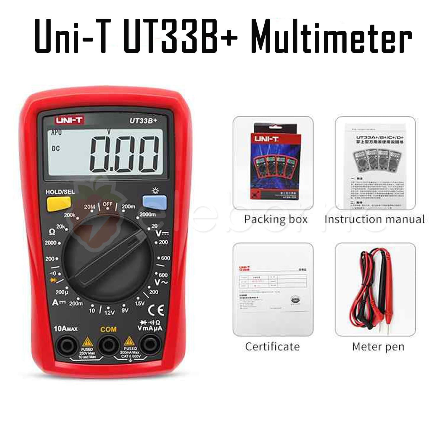 Uni-T UT33B+ Digital Multimeter Auto Range Palm Size Tester - View 5