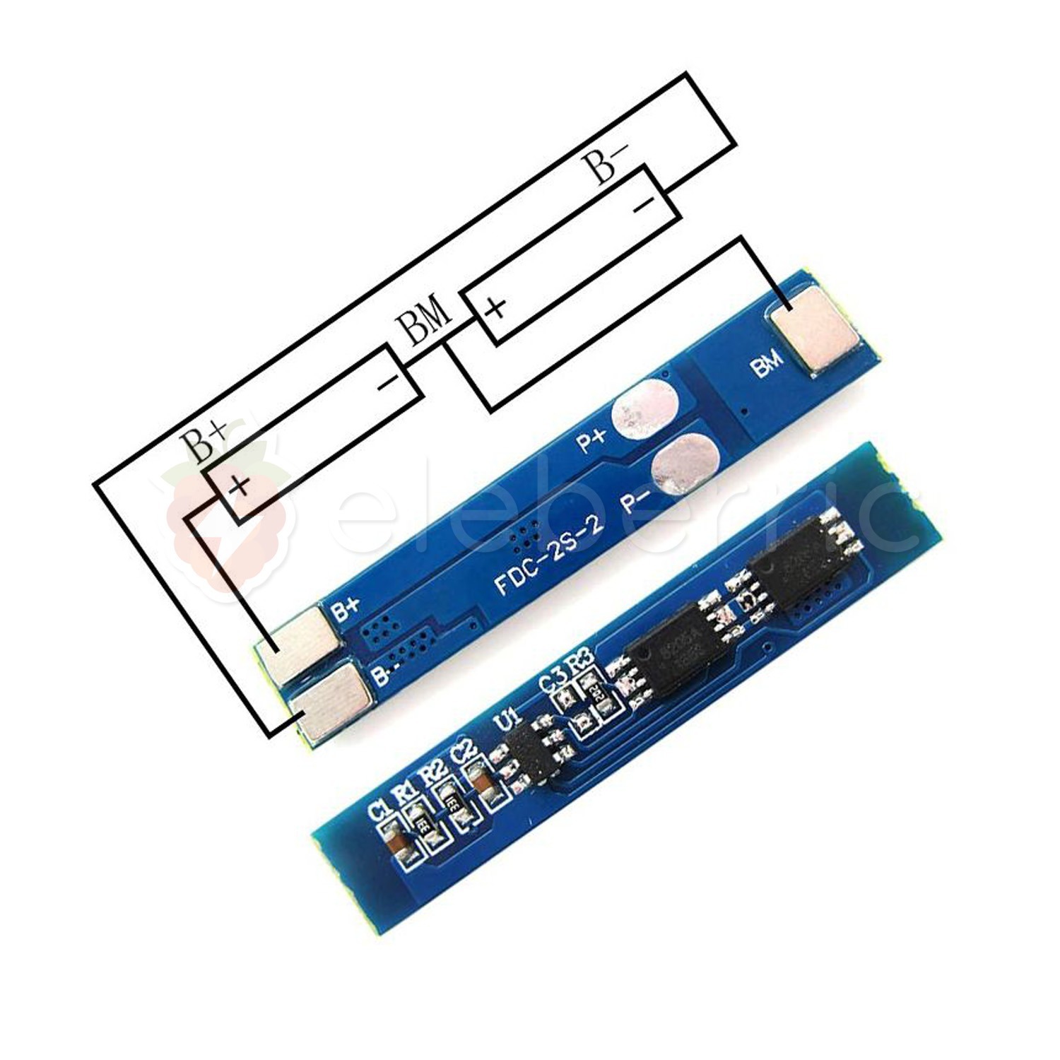 2S 3A 18650 Li-ion Battery Series 7.4V 8.4V BMS Charger Protection Module Full View 1