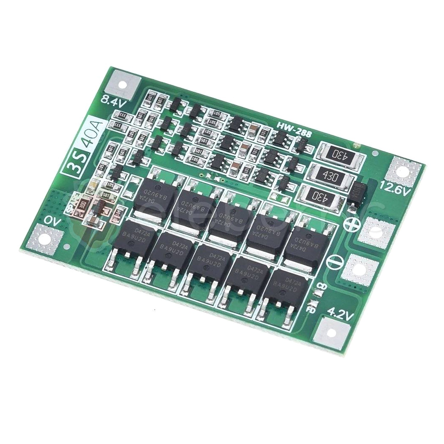 3S 40A Balanced Version 18650 Li-ion Battery Series 11.1V 12.6V BMS Charger Protection Module Full View 1