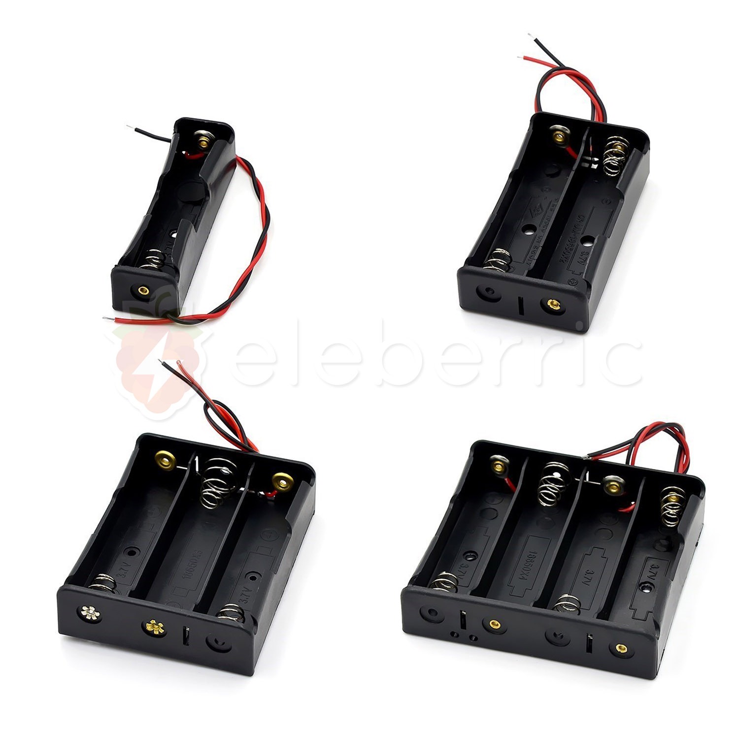 Battery Holder Storage Case 1/2/3/4 Way Slots for 18650 Li-ion Batteries Full View 1