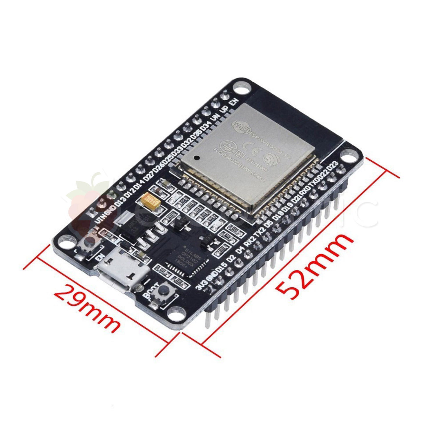 ESP32 WROOM-32 WiFi Bluetooth Development Board (30 Pin) Full View 1
