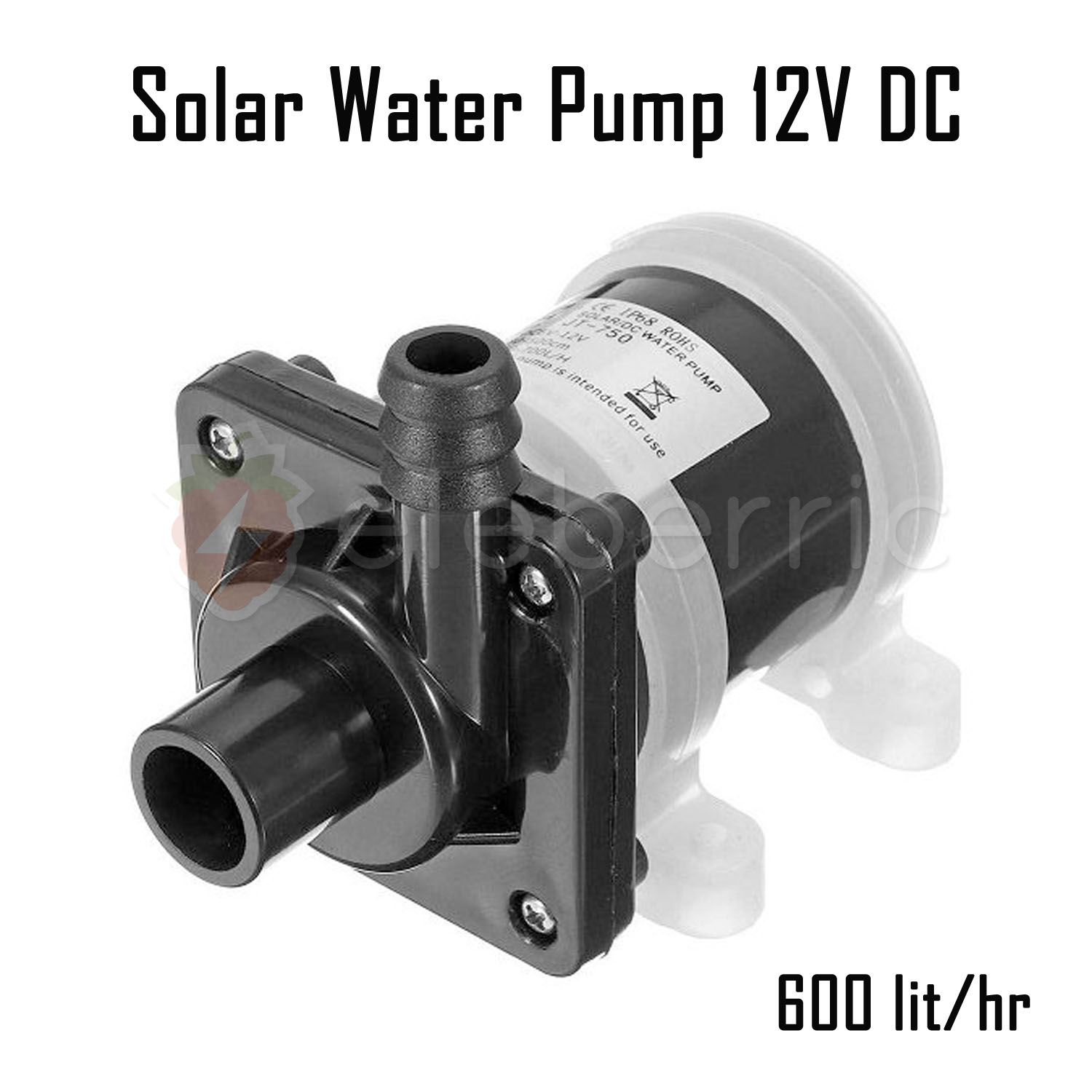 Solar Water Pump 12V DC Brushless Submersible 600L/H Full View 1
